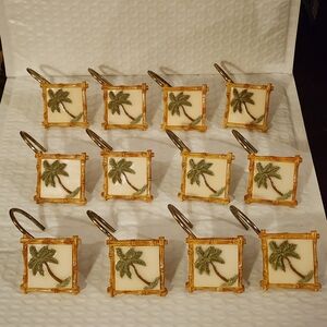 Palm Tree Shower Curtain Hooks